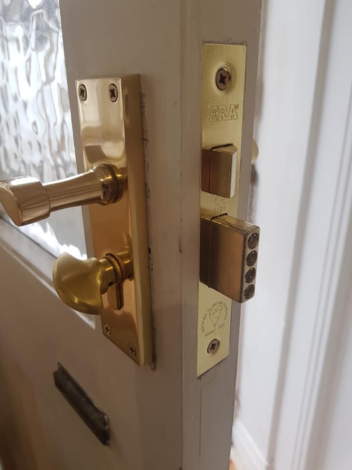 front door lock change