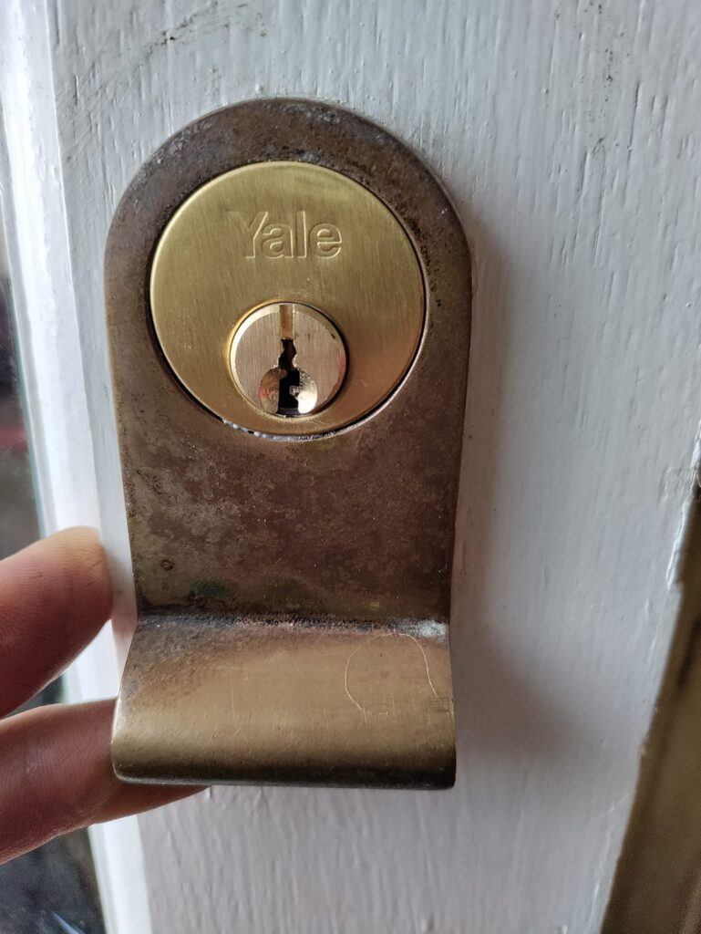 old brass lock 
