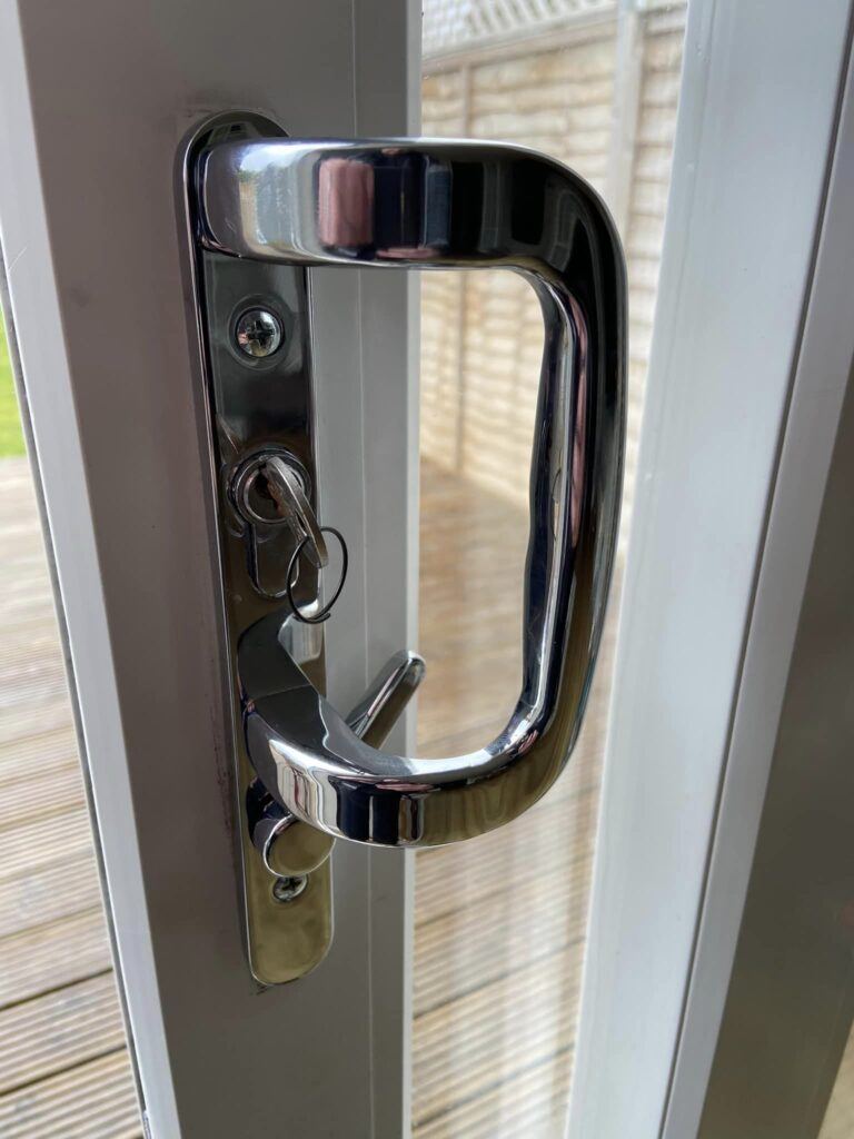 chrome polished door handle