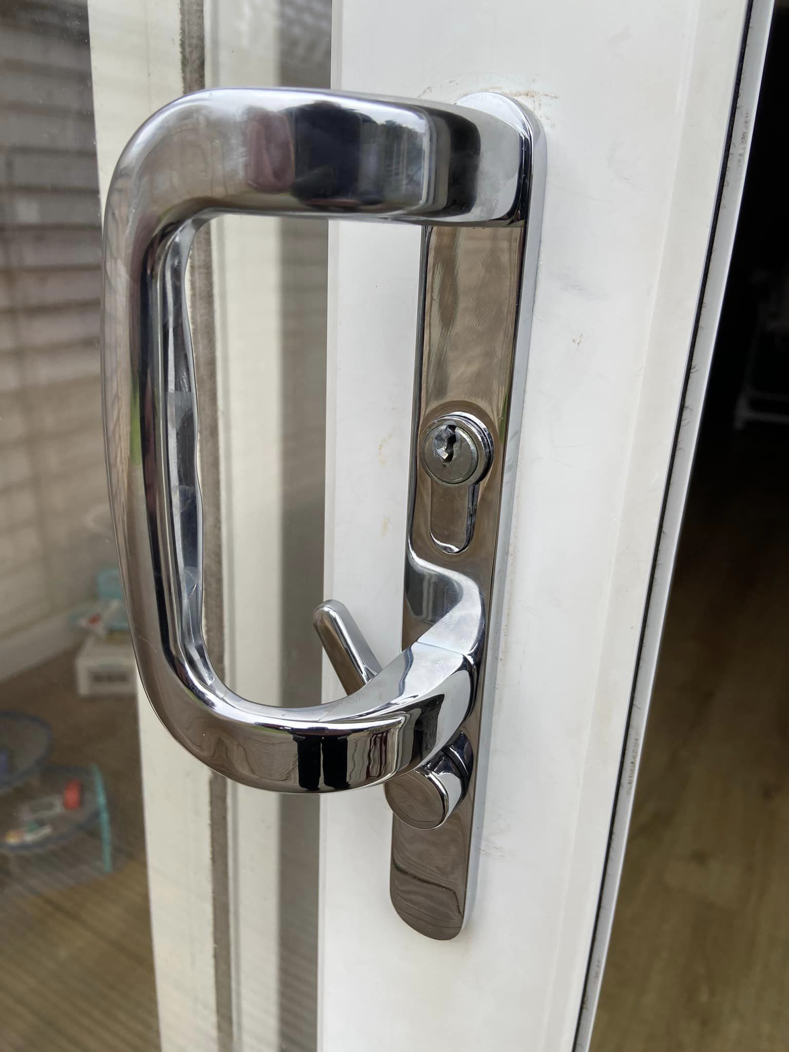 chrome patio door handle
