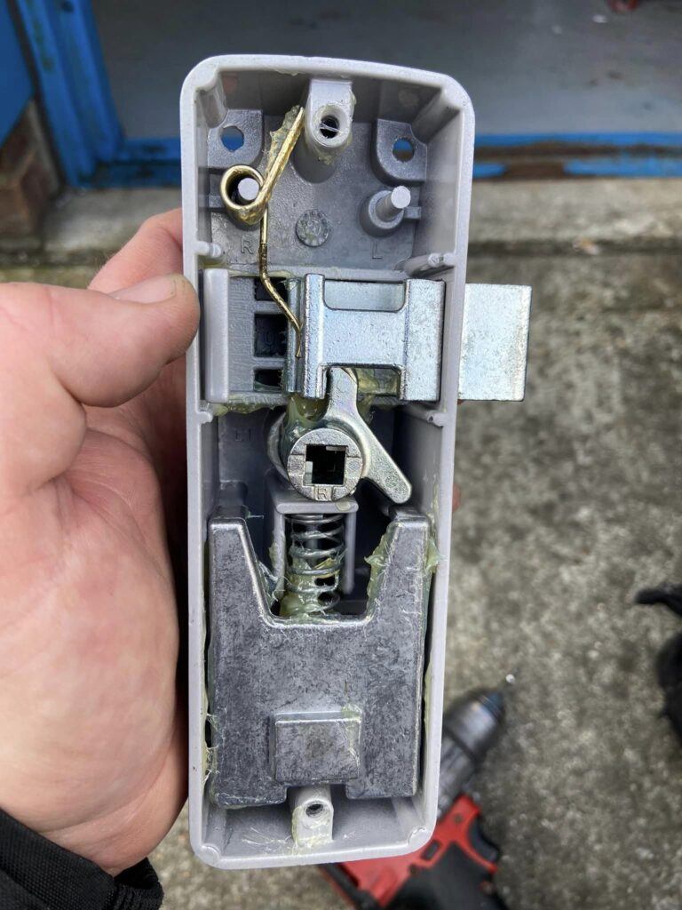 lock mechanism exposed