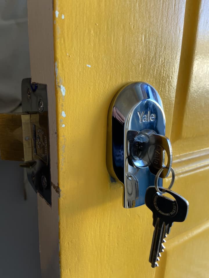 newly replaced door lock
