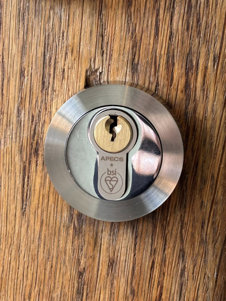 Close up shot of a cylinder lock