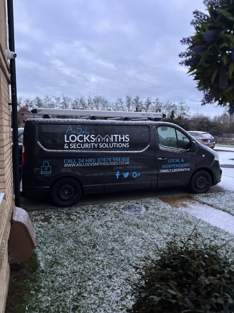 ASL Locksmiths van in snow