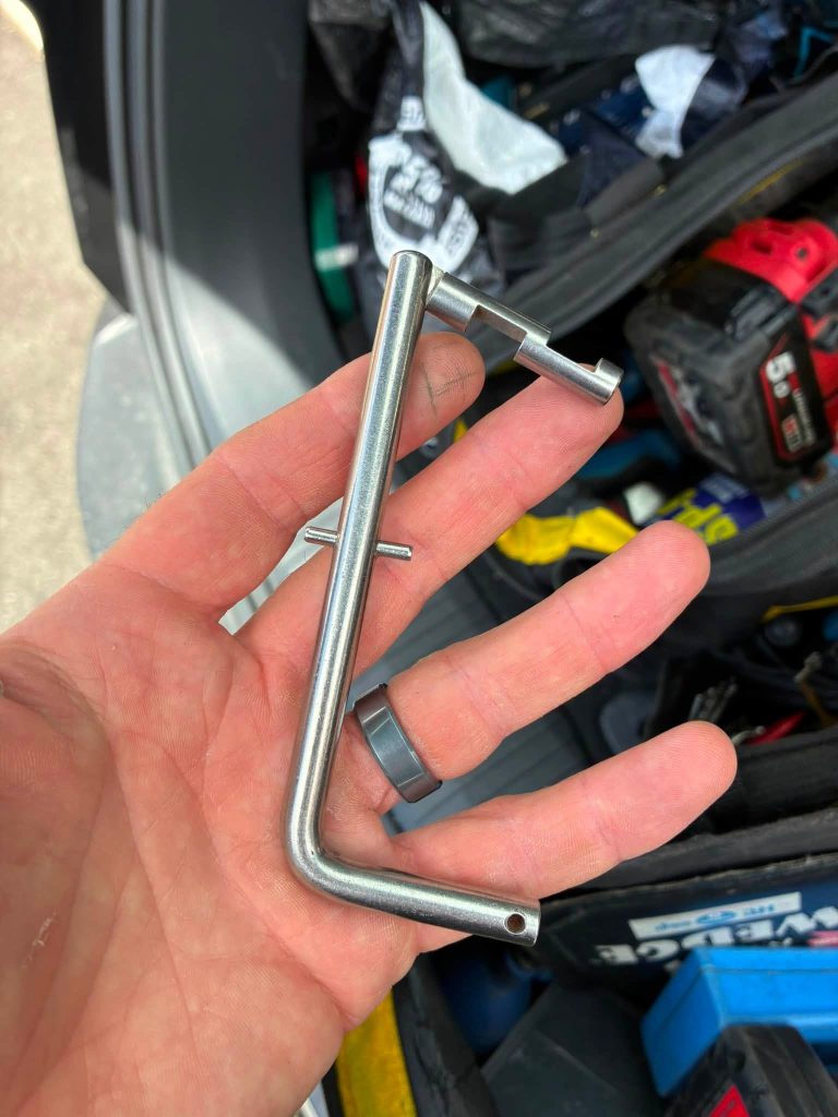 ASL locksmith holding a fire brigade drop key